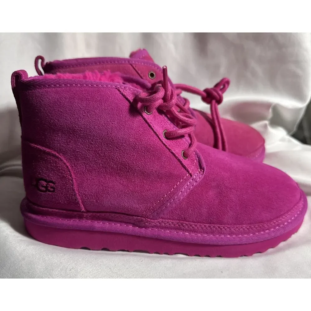 UGG Australia Big Kids Neumel II Pink Sz 4 Lace Up Style 1017320K NIB NEW *READ*